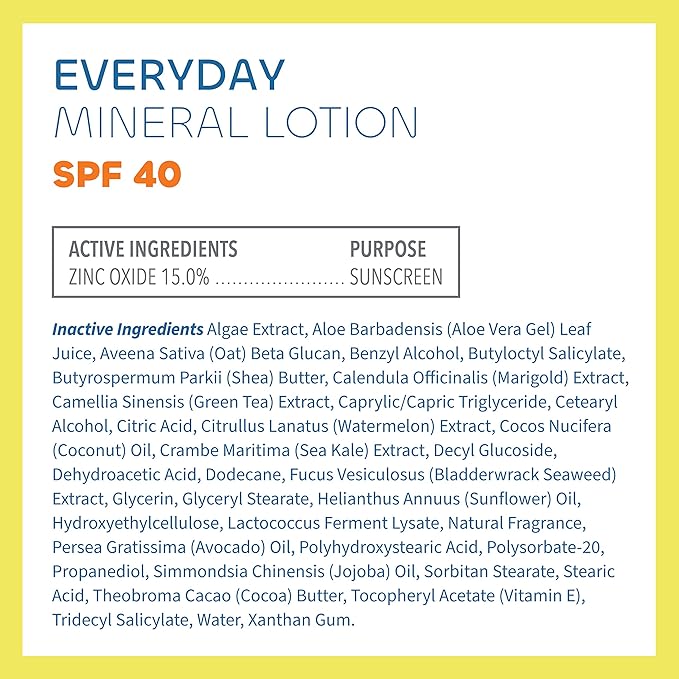 Seaweed Bath Co. Everyday Mineral SPF 40 Broad Spectrum Sunscreen Lotion, 3.4 Ounce, Sustainably Harvested Seaweed, Sea Kale, Prebiotics (Pack of 2)