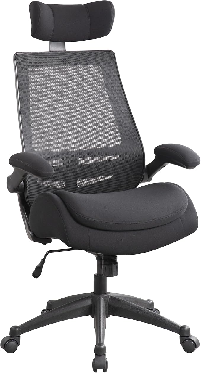 BOLISS 400lbs High Back Ergonomic Mesh Computer Office Desk Chair with Super Soft Adjustable Arms Molded Foam Double Seat Cushion Lumbar Support(Black)