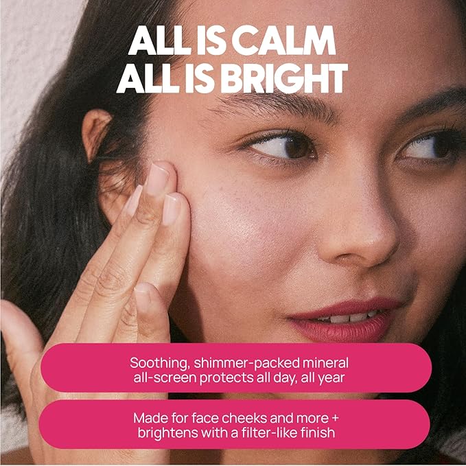 Cheeky Mineral All-Screen - SPF 30 Shimmer Body Sunscreen with Caffeine - Dermatologist Developed & Reef Safe Skincare with Glowy Finish for Beach & Festivals (3.4oz)