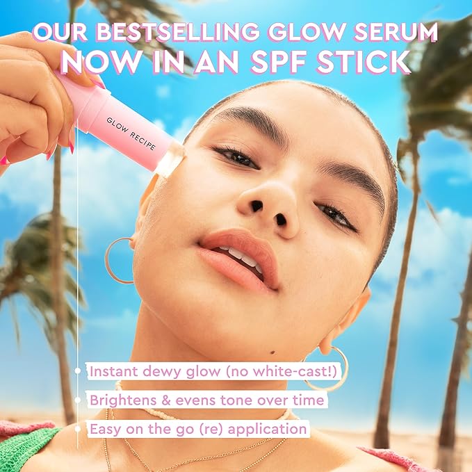 Glow Recipe Blueberry Bounce Gentle Face Cleanser & Makeup Remover with Exfoliating AHA (30 ml) + PHA+BHA Face Toner (40 ml) + SPF Dew Balm Sunscreen Stick (0.58 oz) - Vegan Skincare for Glowing Skin