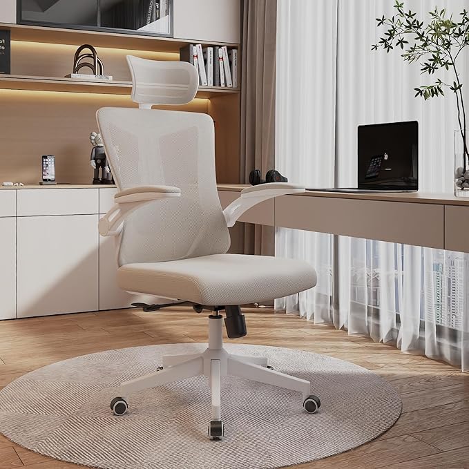 Ergonomic Office Chair Desk Chair - Mesh Computer Chair with 360° Swivel Wheels, Adjustable 90-130° Recline & Lumbar Support for Home Office, Supports up to 350lbs