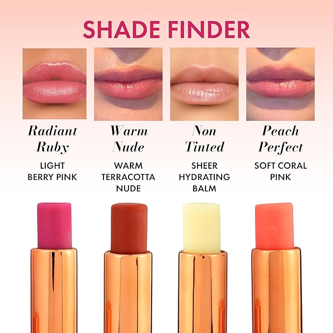 Tinted Lip Balm-Natural Lip Repair with 10% Squalane, Jojoba Oil and Vitamin E – Hydrating, Moisturizing – Natural skincare Balm with Ceramides, Hyaluronic Acid 003 Radiant Ruby