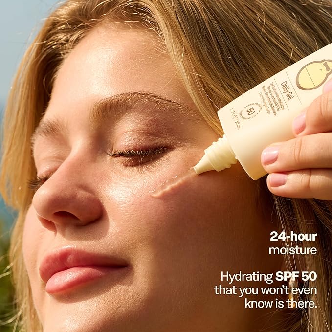 Sun Bum Daily SPF 50 Clear Gel Face Sunscreen - Broad Spectrum Moisturizing Facial Sunscreen with Vitamin E - Vegan and Hawaii 104 Act Compliant (Without Octinoxate & Oxybenzone) - 1.7 oz (Pack of 2)