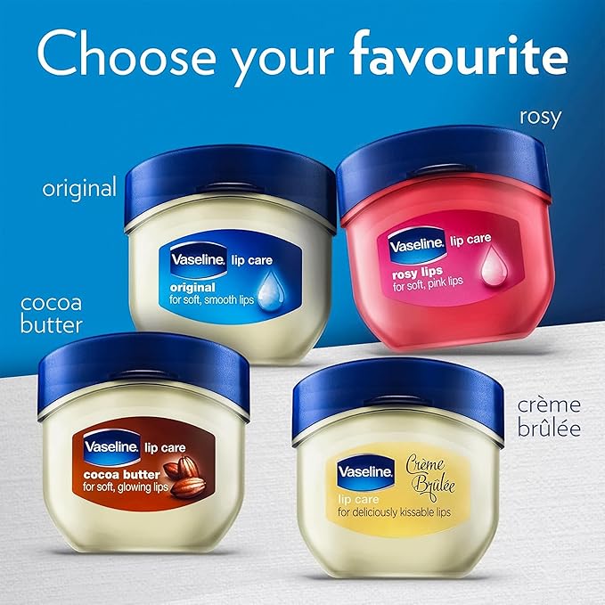 Vaseline Lip Therapy Rosy Lips 3-Pack – Moisturizing Lip Balm for Very Dry Lips in Mini Jars, 0.25 Oz.