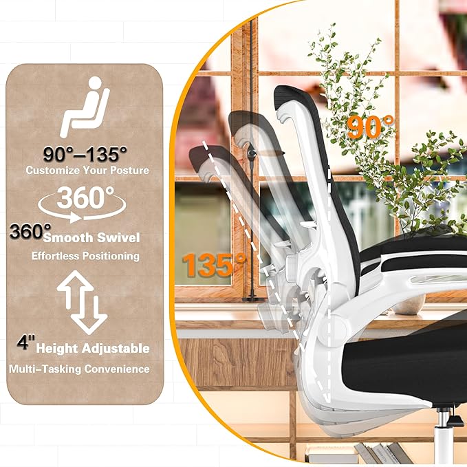 Ergonomic Office Chair - High Back Desk Chair with Adjustable Lumbar Support, Breathable Mesh Back, 330LBS Capacity, Easy Assembly, for Home Office Executive Computer Task