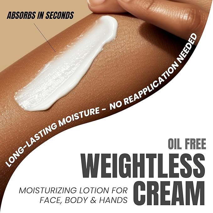 Alozera Vitamin C Ceramide Moisturizer Cream, Rejuvenating Face & Body Lotion with Plant Stem Cell, Helps Brighten and Even Skin Tone, Non-Greasy, Lightweight, Fragrance-Free, 16.9 oz (2-Pack)
