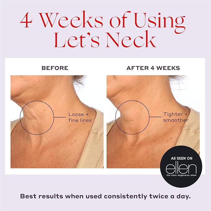 Womaness Let’s Neck Serum for Neck Tightening and Lifting - Firming and Tightening Neck Cream with Cooling Roller Applicator - Hydrating Neck Serum to Smooth Wrinkles and Sagging Skin for Women - 50ml