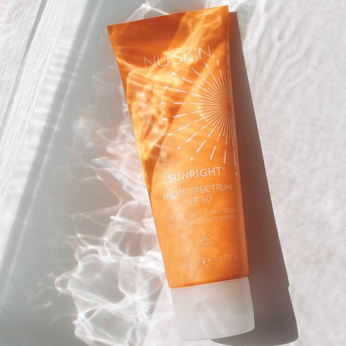 Nu Skin Sunright® Face & Body Sunscreen SPF 50 | Broad-Spectrum UVA/UVB Protection | Non-Greasy & Water-Resistant Formula | Antioxidant-Infused | 3.4 fl. oz.