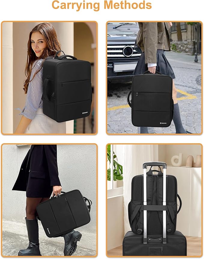 Relavel Makeup Backpack Extra Large Travel Train Case Professional Makeup Artist Kit Set Bag with 8 Clear Bags, Brush Storage Organizer Box with Dividers for Cosmetic Hair Tools Barber Supplies