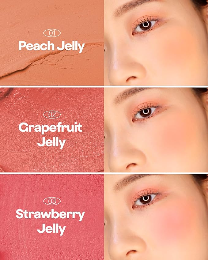 HOLIKA HOLIKA Jelly Dough Blusher 05 Rose Jelly - Korean Makeup Face Cheek Color, Long-Lasting Gel to Powder Formula, Smooth Matte Finish, Lightweight Non-Clumping Blush, 0.15oz.