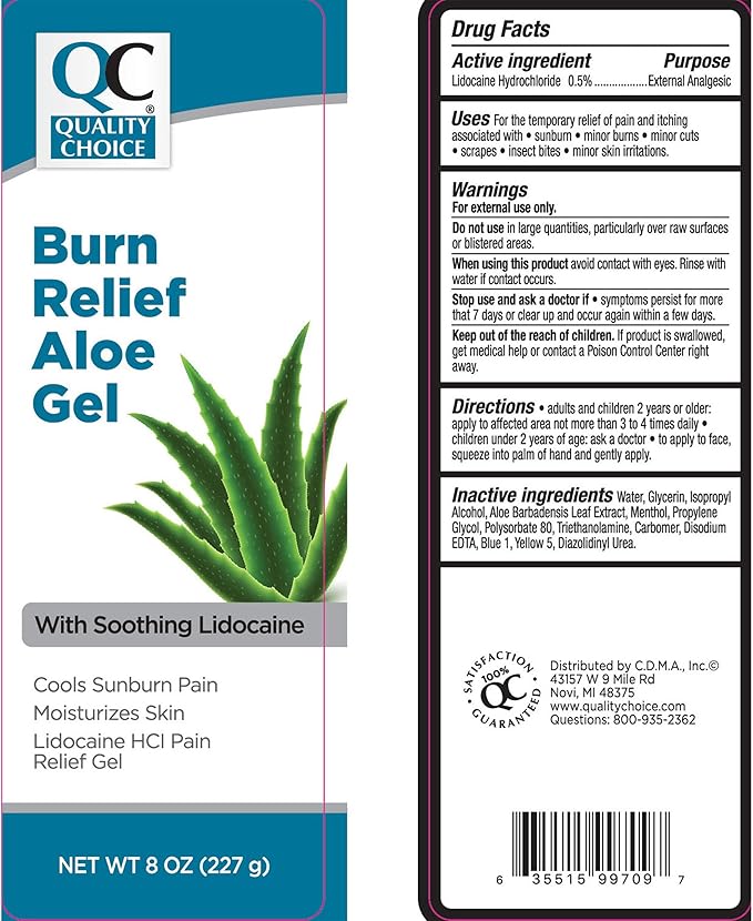 Sunburn Relief Gel with Aloe, 8 oz Bottles, Pack of 2, Pain Relieving Jelly, Soothing After Sun Care for Sunburn, Minor Burns, Irritated or Dry Skin, Fast-Absorbing Cooling