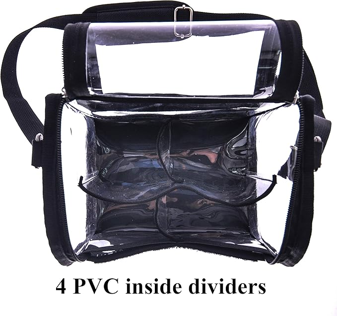 Trave Medium Makeup Brush Buddy Makeup Brush Holder Bag Cosmetic Kits Beauty Accessories Storage Organizer Bag with 4 Dividers & Shoulder Straps