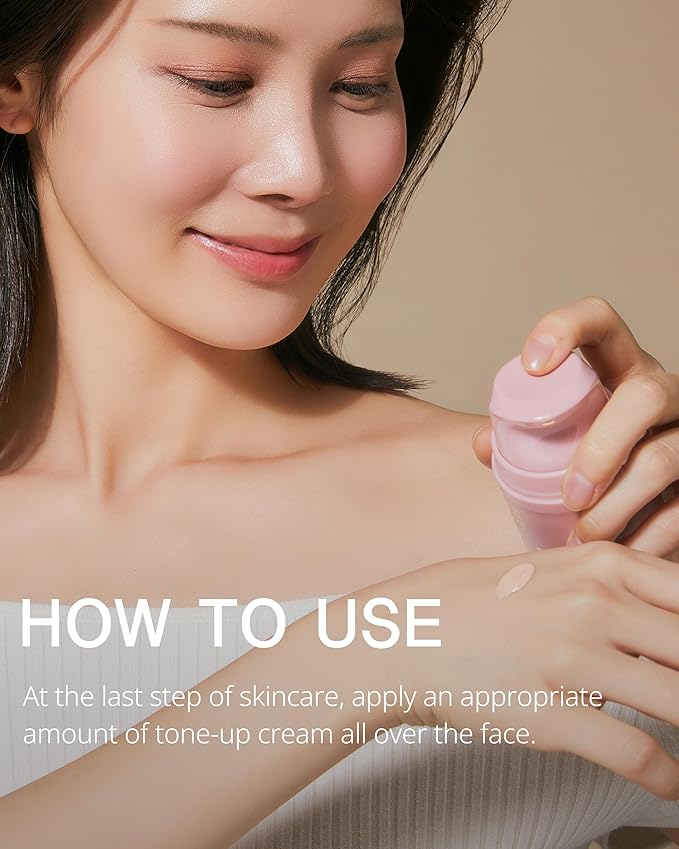 Radiance Tone-Up Essence - Korean Glass Skin Primer | Pink Beige Tinted Moisturizer | Pore-Blur Glow Base | Natural Coverage Dewy Finish | Ceramide Vitamin C | 1.01 fl oz