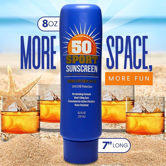 Hidden SPF50 Sunscreen Lotion Flasks 2 Pack by Smuggle Your Booze - 5 Tamper-Proof Seals | Discreet Plastic Flask for Liquor Disguise for Cruises, Travel, Concerts, Festivals | 10 oz Each |