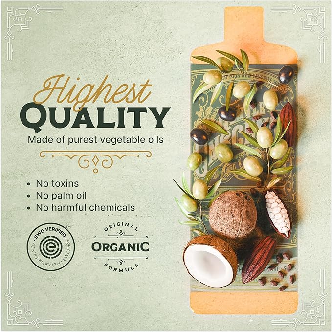Unscented Liquid Castile Soap – Vegan Organic Soap & Body Wash, High Olive Oil Content, Non-Drying Formula, Great for Sensitive Skin by Carolina Castile, EWG Verified (Unscented, 1 Gallon)