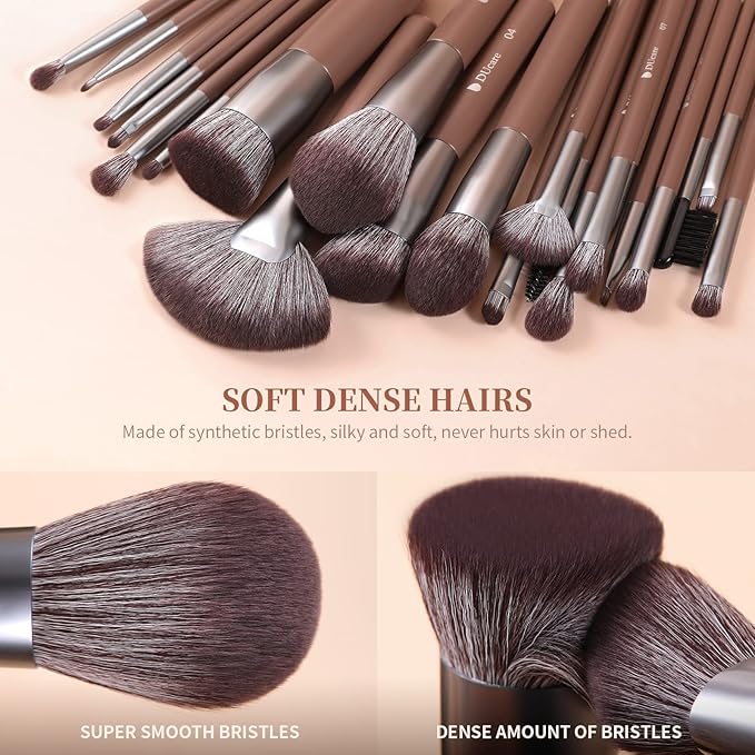 DUcare 22Pcs PRO Grade Makeup Brushes Professional with Bag 22Pcs Makeup Brush Set Premium Synthetic Kabuki Foundation Blending Brush Face Powder Blush Concealers Eye Shadows with Case