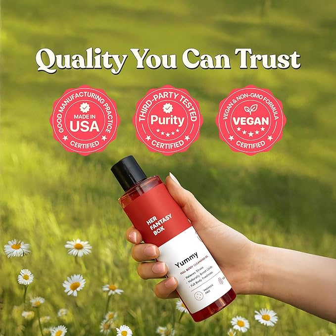 Her Fantasy Box Yummy | Body Wash - Indulgent, Luxurious Body Wash for Deep Cleansing, Moisturizing, and Nourishing Skin - Refreshing Scent for All Skin Types - 8 oz