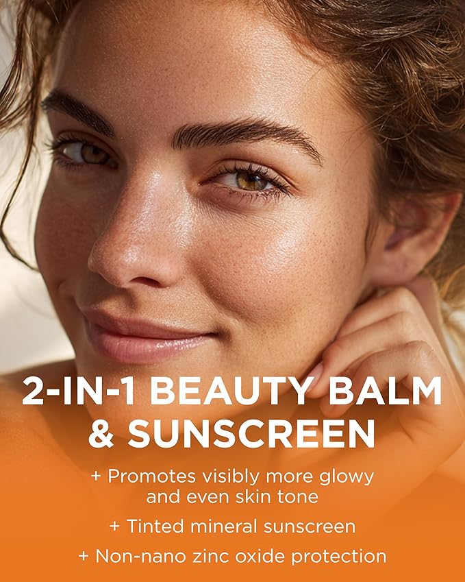 Andalou Naturals Vitamin C BB Beauty Balm Sheer Tint SPF 30-2-in-1 BB Cream & Mineral Sunscreen for Face - With Non-Nano Zinc Oxide Skin Protection - 2 fl oz