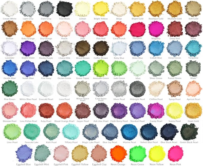 MARBLERS Mica Powder Colorant Set [Eggshell 5 Color Set] |Cosmetic Grade | Epoxy Resin Pigment | Dye | Non-Toxic, Vegan, Cruelty-Free | Lip Gloss, Nails, Body Butter, Bath Bomb, Candle & Soap Making