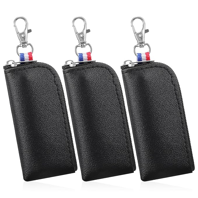 3 PCS Holder Lip Balm Sleeve Pouch with Hook, Portable Lipstick Case for Purse, Lip Gloss Keychain Holder, Mini Pouch Travel Accessories