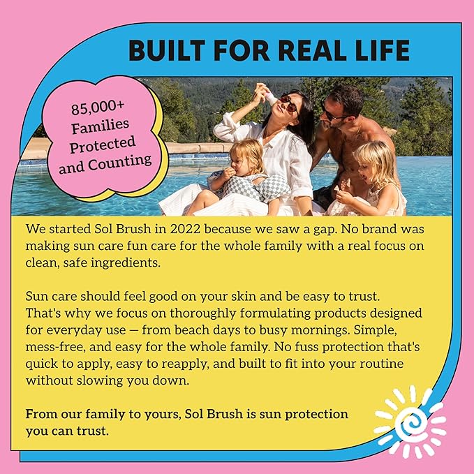 SPF 50 Mineral Sunscreen Powder, Broad Spectrum UVA/UVB Protection Sunscreen, Mess Free Brush On Applicator, Clean & Cruelty Free, Water Resistant (80 Minutes), Pink, Medium