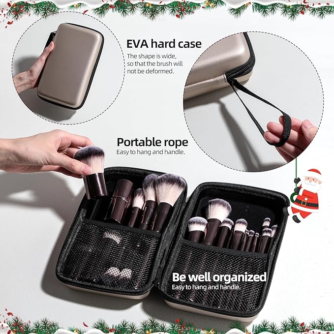 Professional Makeup Brushes BS-MALL With Travel Case - Kabuki Brush Eyeshadow Brush, Concealer Brush, Blush Brush Bronzer & Foundation Brush 20 Pcs, Labeled Daily Use & Versatile Occasions Gift Box