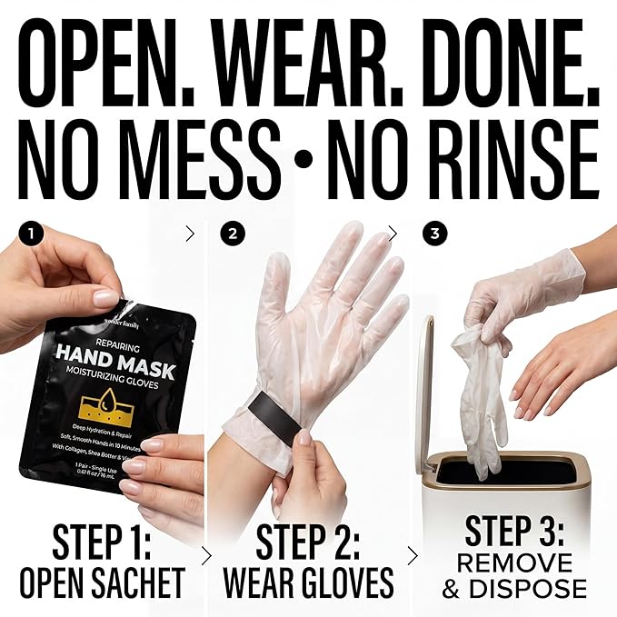 Hand Moisturizing Gloves – Overnight Hand Mask with Collagen – Korean Skin Care Moisturizer Lotion, Cottong Gloves for Dry Cracked Hands for Women & Men Moisturizer Treatment, Sleeping Hands Cream