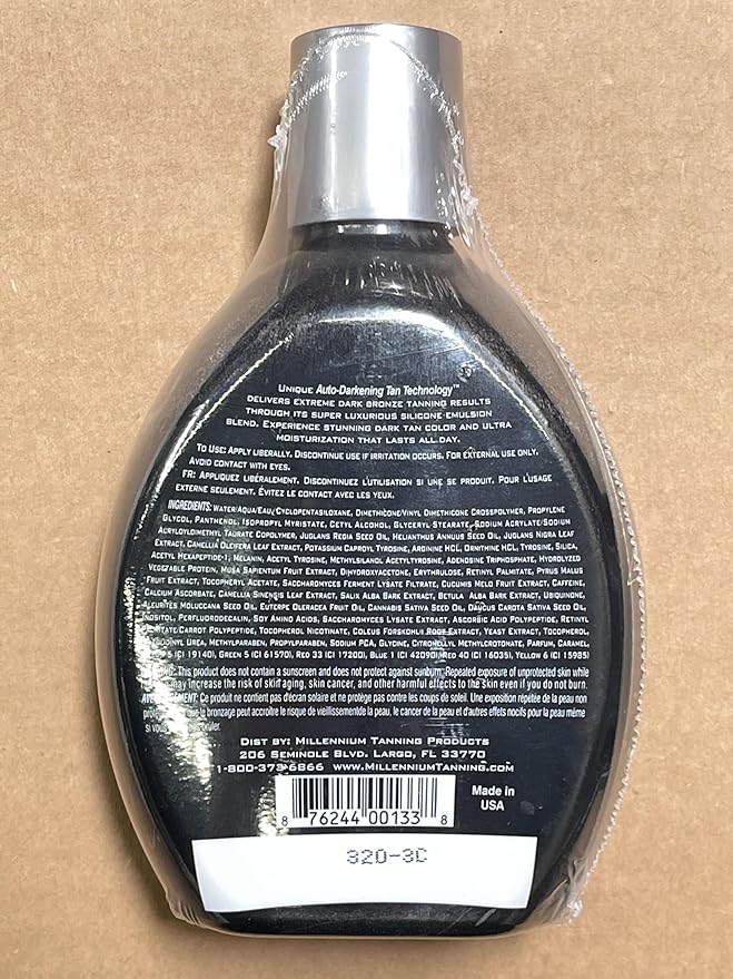 Millennium Tanning Paint It Black 50X - Extreme Dark Tanning Lotion Bronzer Accelerator for Indoor Tanning Beds & Outdoor Sun Tan, 13.5 Ounces (Pack of 2)
