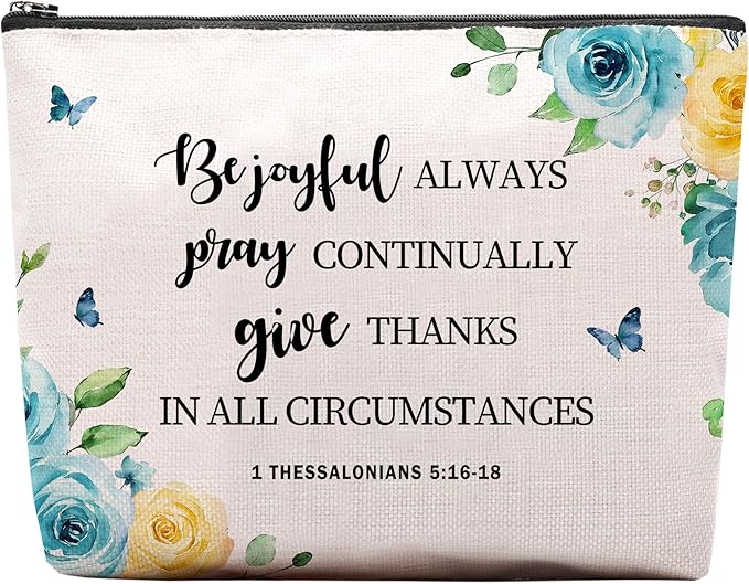 Christian Makeup Bag, Christian Gifts For Women, Bible Verse Makeup Pouch, Travel Toiletry Bag With Zipper, Birthday Gifts For Mom, Travel Toiletry Bag