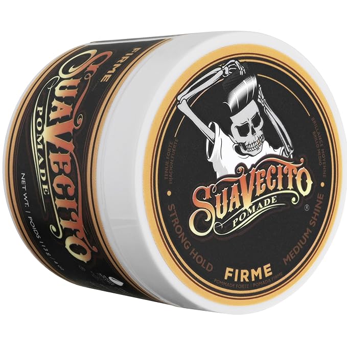 Suavecito Pomade Firme (Strong) Hold 4 oz, 2 Pack - Strong Hold Hair Pomade For Men - Medium Shine Water Based Wax Like Flake Free Hair Gel - Easy To Wash Out - All Day Hold For All Hair Styles