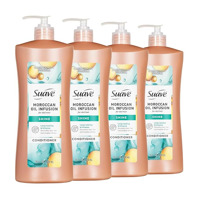 Suave Professionals Shine Conditioner, Moroccan Infusion, 28 Fl Oz (Pack of 4)