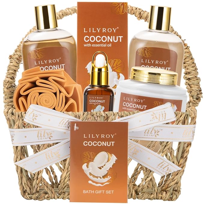 Mothers Day Gifts for Women - 7Pcs Luxury Bath and Body Gift Basket Set for Women & Men Perfect Gift | Valentines Day Gifts for Her, Fathers Day, Birthday, Christmas Gift for Her & Him All Occasion
