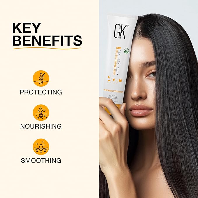 GK HAIR Thermastylher Cream 3.4 oz – Heat Protectant Styling Cream, Blow Dry Cream for Frizz Control, Smooth & Strengthen Hair, Heat Protection for All Hair Types