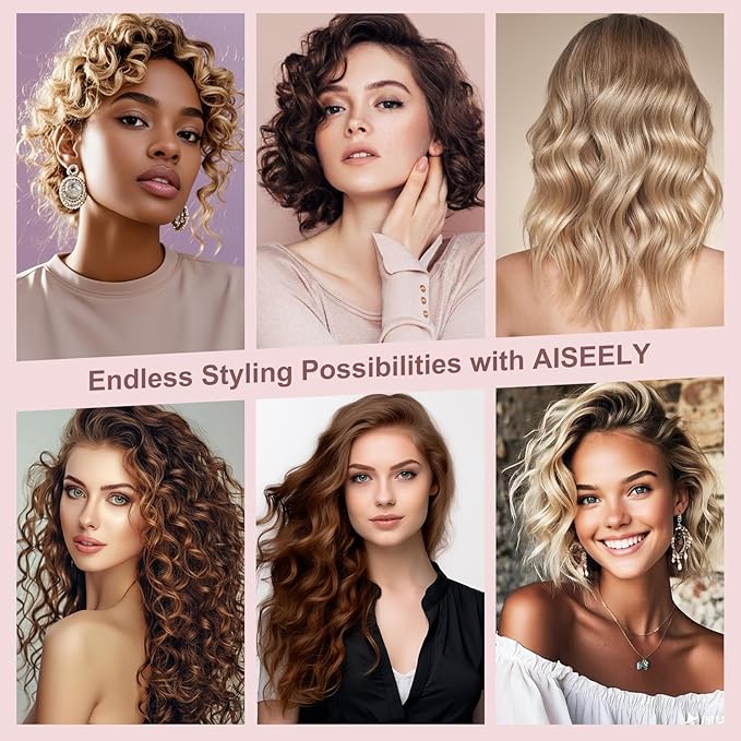 Waver Curling Iron Hair Crimper 3/4 Inch, Ionic Deep Waver Hair Curler Tool, 5 Temp Dual Barrel Mini Portable Curling Wand, Dual Voltage, Anti-Scalding Fast Heating for Short and Long Hair