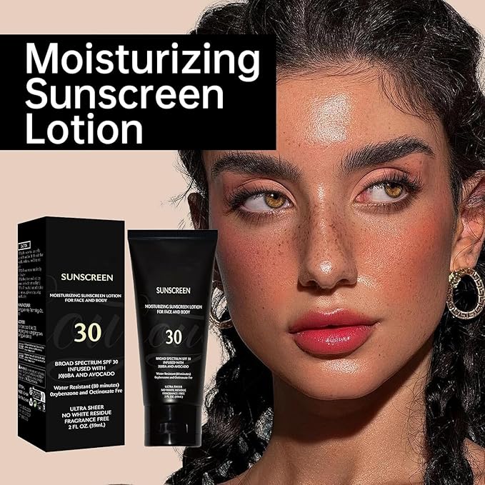 Generic Sunscreen Black Girl (2 Fl. Oz), Face & Body Moisturizing Sunscreen Lotion SPF 30, For Melanin Rich Skin,No White Residue,1 PCS