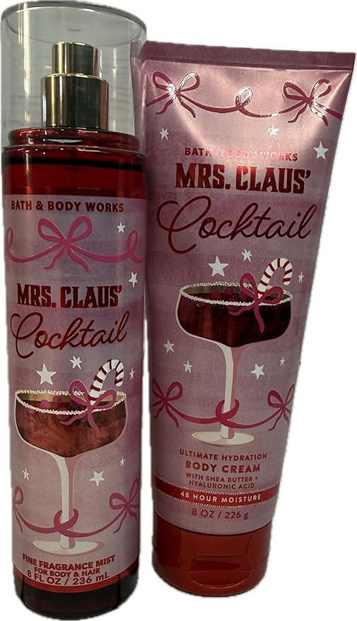 Bath & Body Works Womens Mrs Claus Body Cream and Fine Fragrance Mist 2 Piece Set