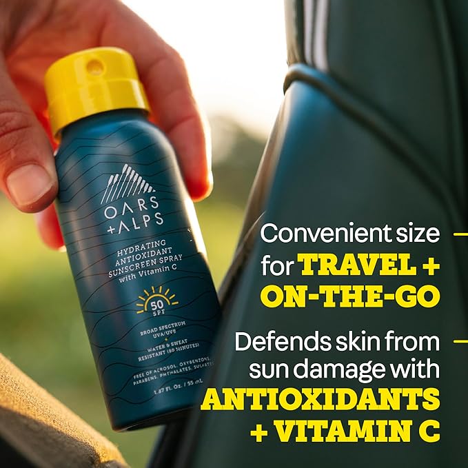 Oars + Alps SPF 50 Face & Body Broad Spectrum Sunscreen Spray | Fast-Absorbing, Lightweight, Non-Greasy, Hawaii Reef Act 104 Compliant, Water-Resistant, Octinoxate + Oxybenzone Free, 1.87 Oz, 4 Pack