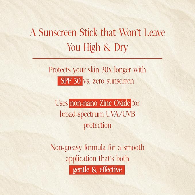 First Mate Face Sunscreen Stick — SPF 30, Reef & Baby-Safe, UVA/UVB Protection Mineral Sunscreen Stick w/Clean Ingredients, No White Cast, 80 Min. Water Resistant, Purse Size (0.5 Oz.)