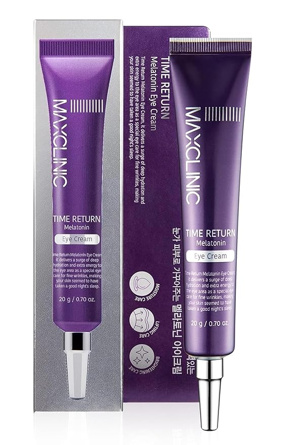 MAXCLINIC Time Return Melatonin for Dark Circles & Fine Lines | Clarifying Cream for Bags Under Eyes | Firming Eye Cream for Fine Lines| Moisturizing for Eye Care (0.70 oz)