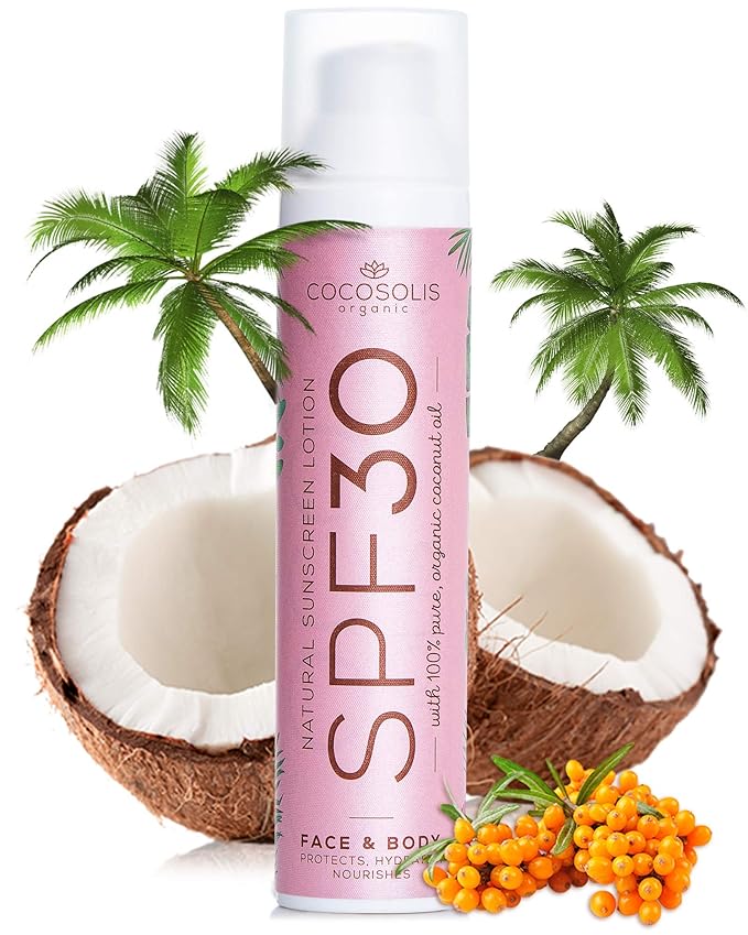 COCOSOLIS Natural Sunscreen Lotion SPF 30 | Effective UVA and UVB protection | Long-lasting Saturated Tan | Nourished & Hydrated Skin | For Face & Body | Mineral Sun Block | 100% Natural Ingredients