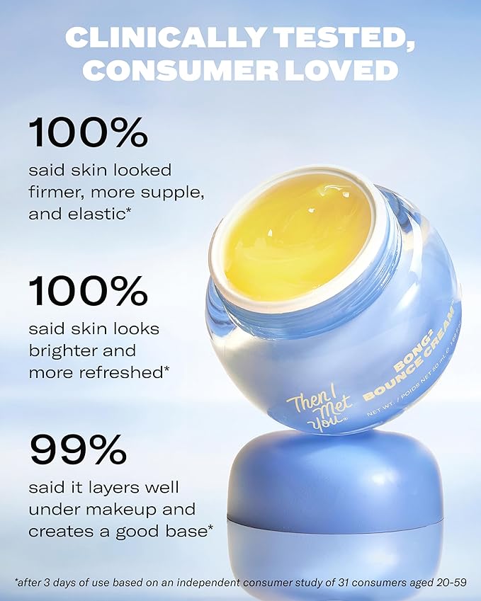 Then I Met You Bong² Bounce Cream, Allure Best of Beauty 2025, Lightweight Gel Cream Barrier Moisturizer with Omega-3 Fatty Acids, and Ceramides, Cruelty-Free, Hydration for Oily Skin, 1.69 fl oz