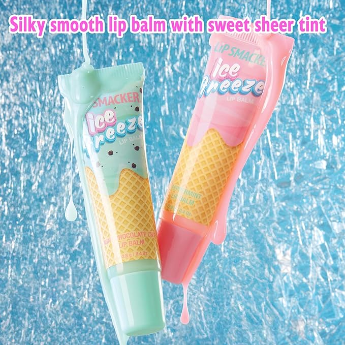 Lip Smacker Ice Freeze Balm, Ultra-Hydrating & Cooling Lip Balm with Refreshing Flavor, Sheer Tint & Minty Sensation, Soft-Served Creamy Formula, Moisturizing & Nourishing Lip Care-Mint Chocolate Chip
