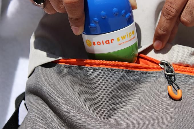 Sunscreen Applicator for Kids and Adults, Portable, Washable, Easy on the Go Sunscreen Application for Any Age and Skin (Blue Green)