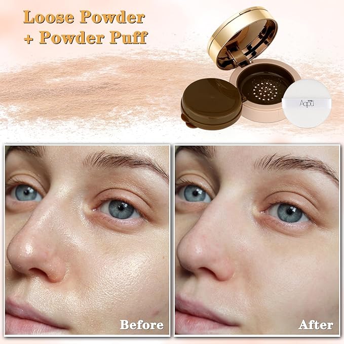 Cushion Foundation, Essential Skin Nuder Cushion, 4-in-1 Triple Layer Korean Skin Care & Face Beauty Makeup, Easy Application for All Skin Types, (Concealer, Cushion Cream, Setting Powder), #01-IVORY