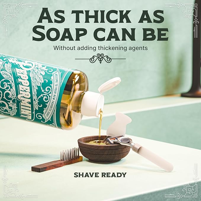 Carolina Castile Soap Peppermint Scent – Certified Organic Base, High Olive Oil Content, Non-Drying, Made with Organic Oils, Concentrated Natural Body Wash for Men and Women (Peppermint, 1 gallon)