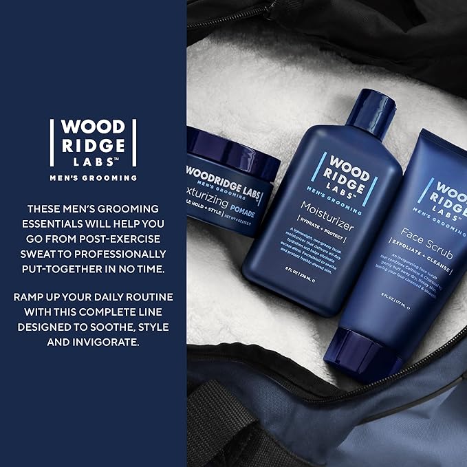 Wooridge Labs Men's Grooming Facial Moisturizer with Vitamin E & Niacinamide - Soothes Freshly Shaved Skin | Lightweight, All-Day Hydration | Non-Greasy | Paraben & | (8 oz)