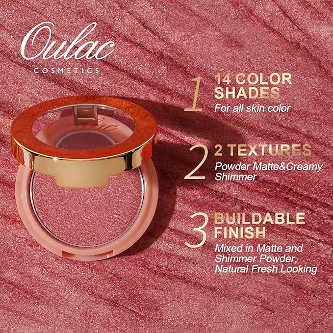 Oulac Baby Pink Blush Makeup| Highly Pigmented Cream Blush| Natural Matte Finish| Shape & Highlight Face| Cruelty-Free Vegan blush 4.8g