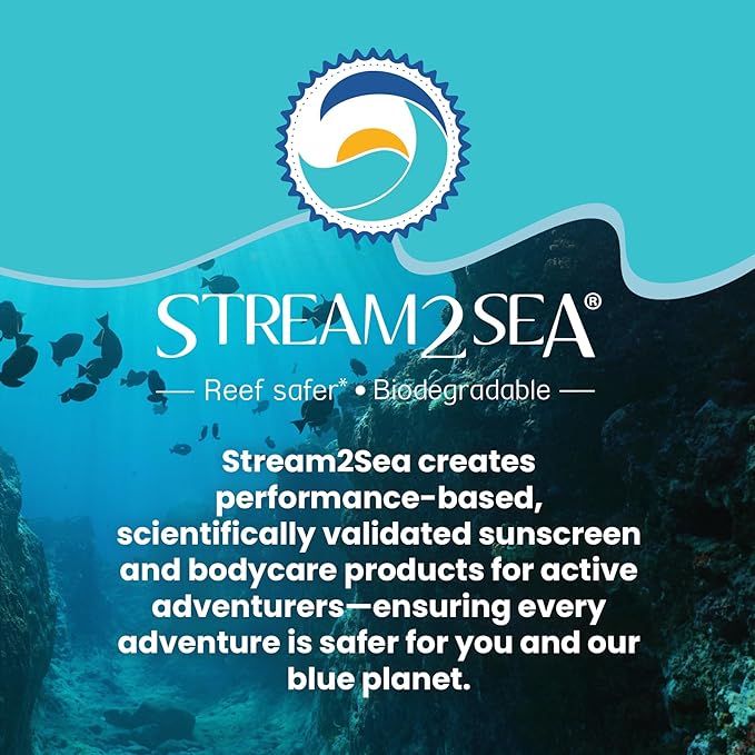 STREAM2SEA EcoStick SPF 35 Mineral Sunscreen Stick, Sweat Water Resistant Sunblock, USDA Approved Biodegradable Paraben Free Reef Safe Sunscreen Protection Against UVA UVB (EcoStick WildBlue) 0.5 oz