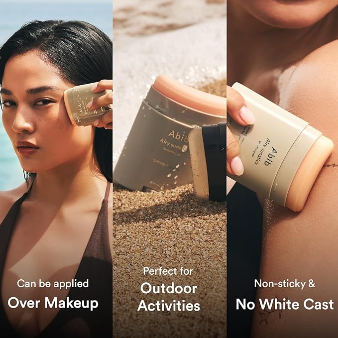 Abib Airy Sunstick Protection Bar DUO SPF50+ Broad Spectrum, Semi-Matte Sunscreen Stick for Oily & Combination Skin, No White Cast, Water-Resistant, Korean Sunscreen, 0.81 oz / 23 g, 2 Count