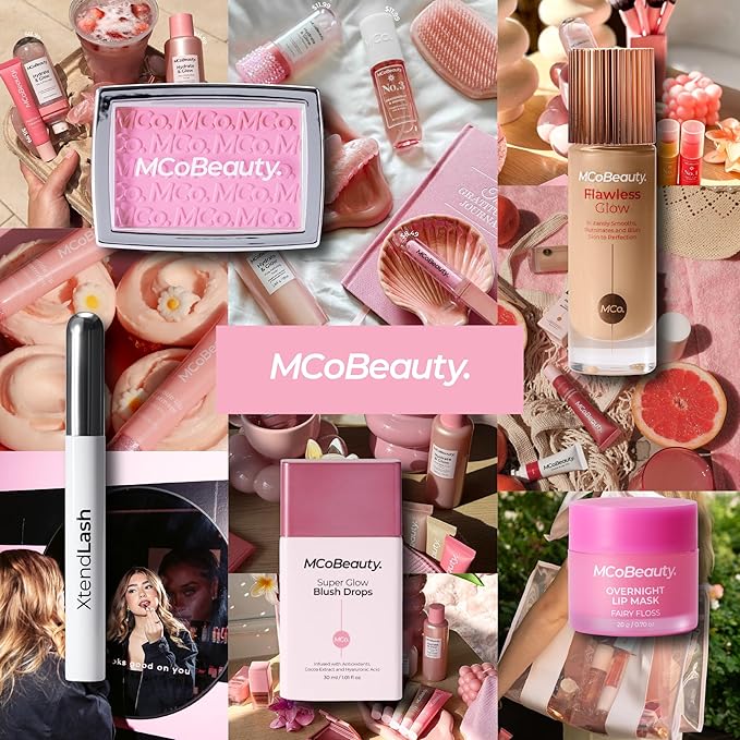MCoBeauty Peptide Lip Treatment Gift Set - Lip Gloss Balm Tint Kit with Peptides Shea Butter for Dry Lips - 5 Piece Cupcake Latte Fairy Floss Caramel Vanilla Scents - Vegan Cruelty Free